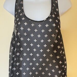 H&M Black Sheer Top with White Plus Pattern